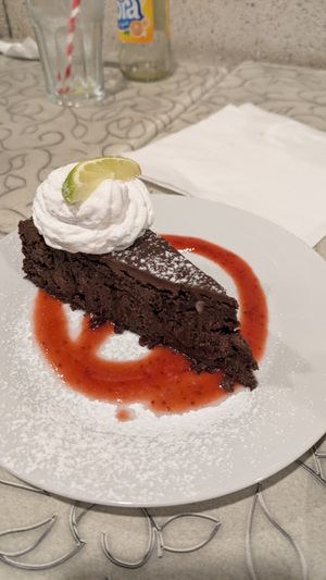 Chocolate cake at Public Bar & Vegan Kitchen in Bled