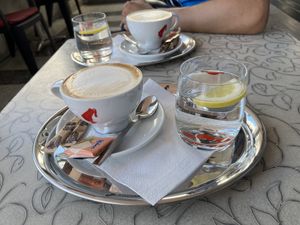 cappuccino with oat milk   at Public Bar & Vegan Kitchen in Bled