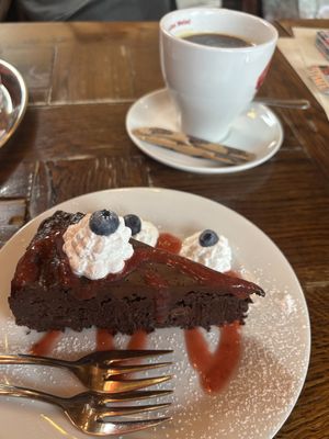 Vegan chocolate cake  at Public Bar & Vegan Kitchen in Bled