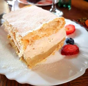 Vegan "kremšnita" at Public Bar & Vegan Kitchen in Bled