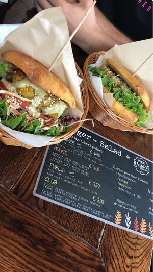 Vegan burgers at Public Bar & Vegan Kitchen in Bled