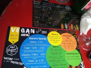 The menu (June 2019) at Public Bar & Vegan Kitchen in Bled