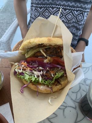 Club burger at Public Bar & Vegan Kitchen in Bled