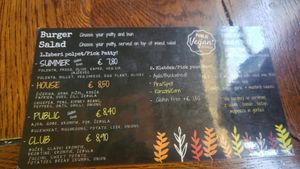 Menu at Public Bar & Vegan Kitchen in Bled