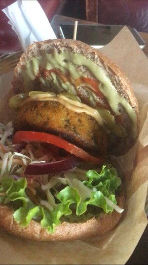 Club burger at Public Bar & Vegan Kitchen in Bled