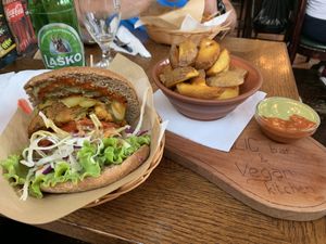 Delicious burger! at Public Bar & Vegan Kitchen in Bled