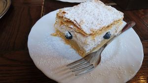 delicious cream cake at Public Bar & Vegan Kitchen in Bled