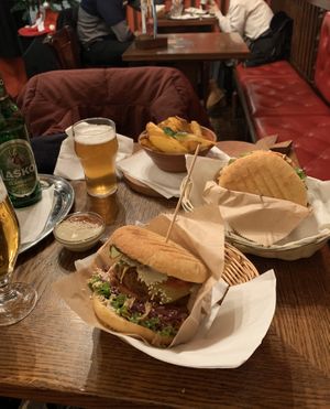Burgers were huge and really tasty 😋 at Public Bar & Vegan Kitchen in Bled