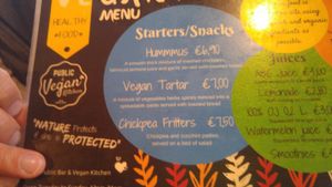 Part of menu. at Public Bar & Vegan Kitchen in Bled
