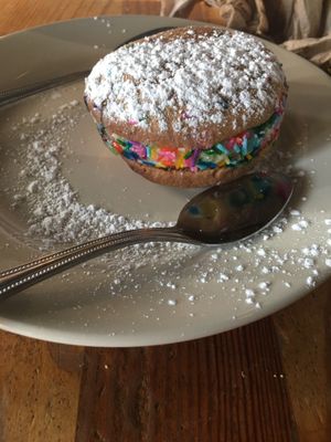 Funfetti whoopie pie. Vegan with no icecream👍🏻 at American Flatbread in Canton
