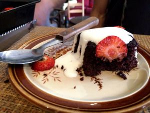 Chocolate cake sometimes served at the Barricade's Vegan Café. at The Barricade Inn Cafe in Dublin