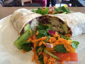 Burritos sometimes served at the Barricade's Vegan Café. at The Barricade Inn Cafe in Dublin