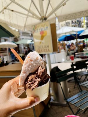 Peach/pear and v chocolate  at Arte in Tel Aviv