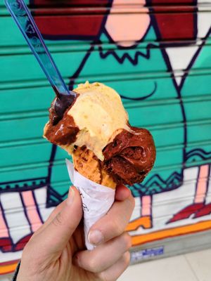 Salted Caramel and Chocolate with spices at Arte in Tel Aviv