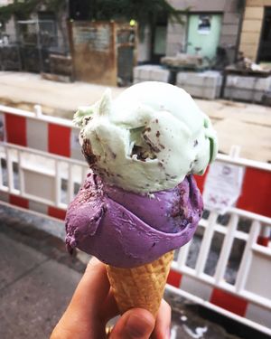 Minty and blueberry icecream, tasty at Nicecream - Elmegade in Copenhagen