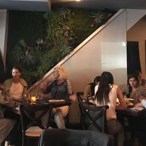 lovely terrier at Blossom Restaurant Chelsea in New York City