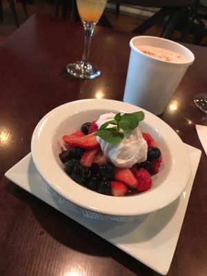 Berries and cream at Blossom Restaurant Chelsea in New York City