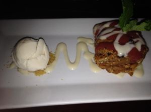 Apple crumble  at Blossom Restaurant Chelsea in New York City