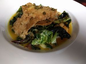 Seitan Special - with sun-dried tomatoes, spinach, potatoes at Blossom Restaurant Chelsea in New York City