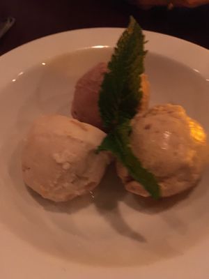 Cashew ice cream 3 ways...glorious  at Blossom Restaurant Chelsea in New York City