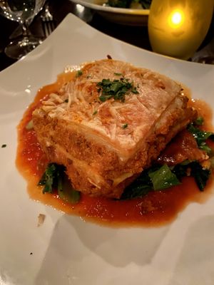 Lasagna at Blossom Restaurant Chelsea in New York City