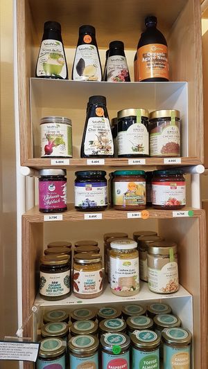 Syrup aisle at THELIVINGFOOD in Barcelona