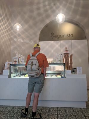 Hard to choose with all the flavors! at Veganista Ice Cream II in Vienna