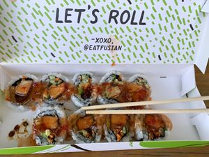 Roasted tofu with sweet chili sauce was amazing !  at Fusian - Miamisburg-Centerville Rd in Dayton