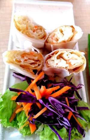 Spring roll in rice skin at Nature's Recipe Cafe in Petaling Jaya
