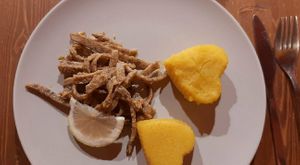 Straccetti di muscolo di grano con sformatini di patate at Torre Morgana in Umbertide