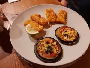 Parmigiana di melanzane con tofu fritto at Torre Morgana in Umbertide