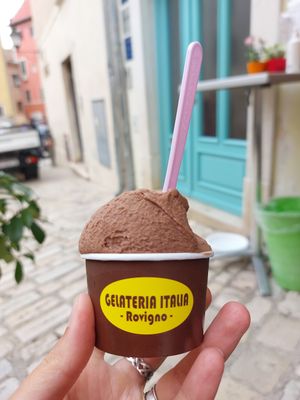 Chocolate ice cream, very nice! at Gelateria Italia in Rovinj