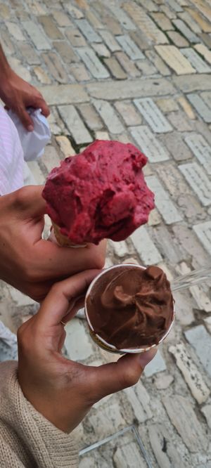 Zero and bosco at Gelateria Italia in Rovinj