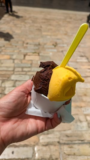 Dark chocolate and mango at Gelateria Italia in Rovinj
