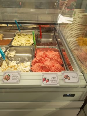 Green handle = vegan at Gelateria Italia in Rovinj