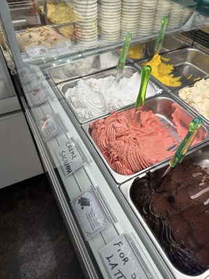 Coconut, mango, strawberrry  at Gelateria Italia in Rovinj