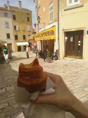 Vegan croissant, yummy! at Gelateria Italia in Rovinj