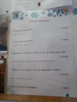 vegetarian main courses at Taverna dello Spagna  in Spoleto