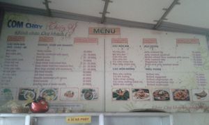 Menu with English translation at Thien Y in Dong Hoi