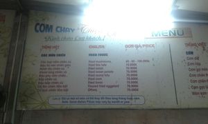 Menu on the wall at Thien Y in Dong Hoi
