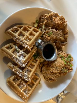 Vegan Chicken and Waffles at Forage in Lakewood