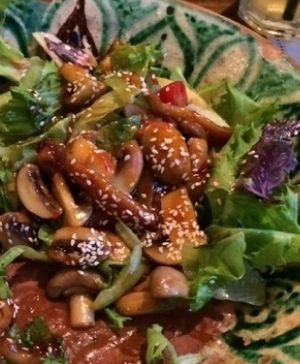 The mushroom salad was amazing. Pity I didn't photograph it until I'd eaten most of it. at Kafe Leila in Tbilisi