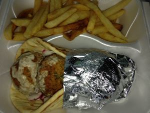 falafel platter at Pita Corner in Lawrenceville