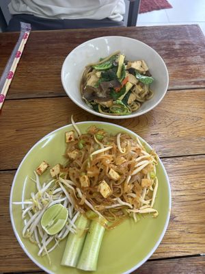 Pad Thai and stir fried yellow noodles  at Luk To in Phuket
