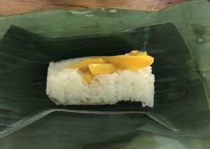 Mango sticky rice. Coconut sticky rice also available   at Luk To in Phuket
