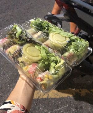 Free spring rolls and lettuce they gave us for eating there at Jiya Chai in Phuket