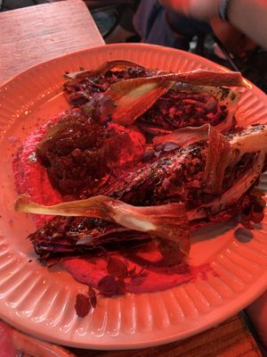 Roasted cabbage - tasted amazingg  at The Green Queen in Stockholm