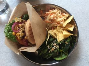 My burger fell apart but still nice  at The Green Queen in Stockholm