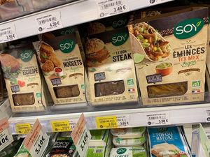 Vegan faux meats at L'Eau Vive in Courbevoie