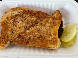 Patty melt  at Black Water Bar in Portland